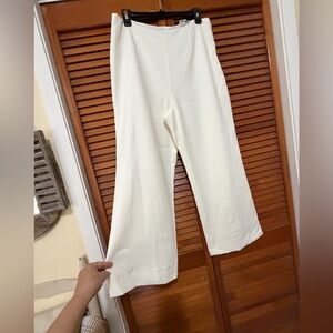 ANTONIO MELANI Cream Wide Leg Pants, Lined, Side Zipper, size 10, Like New